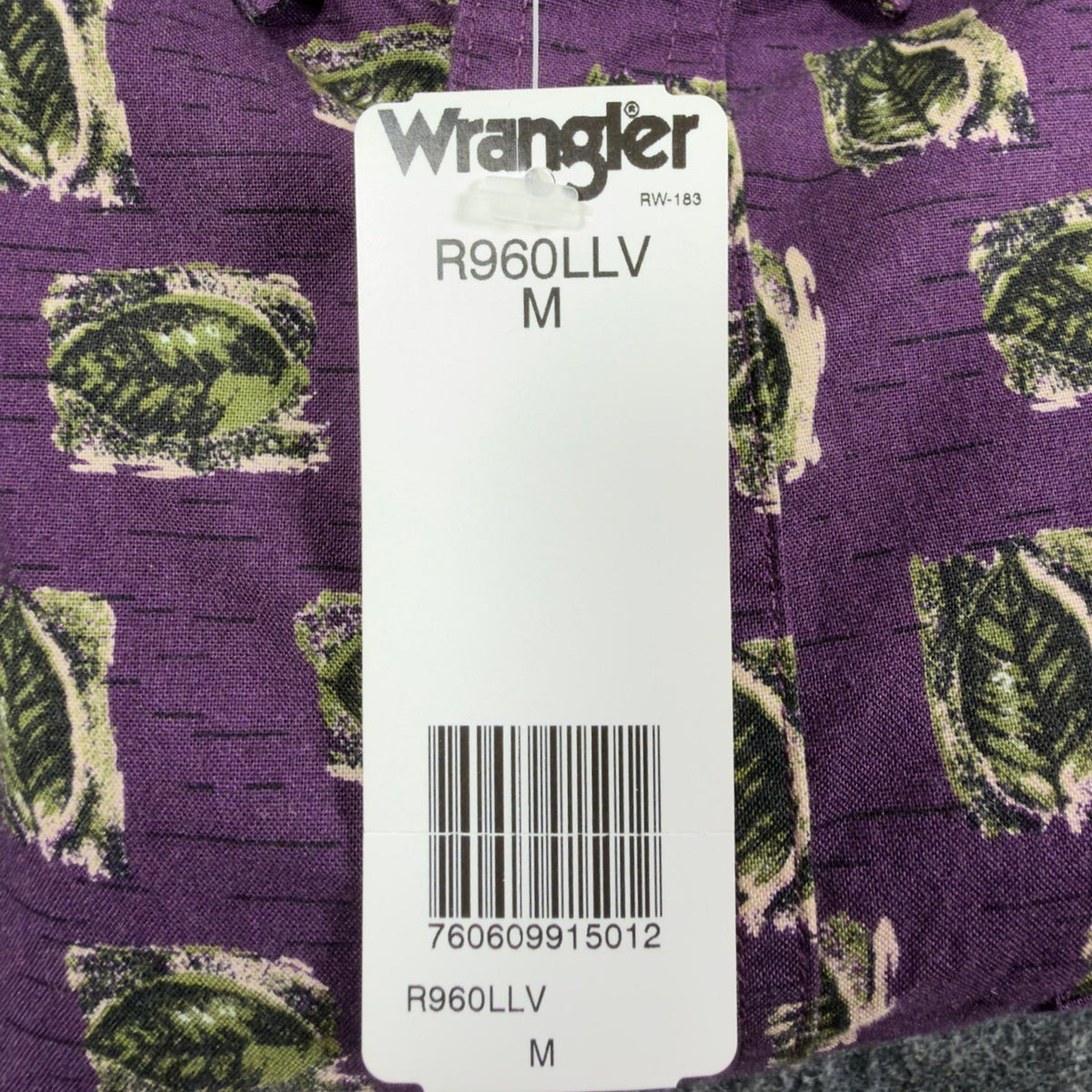 Wrangler Rugged Wear Leaf Print Shirt Mens M Purple Cotton NWT R960LLV - take2supply