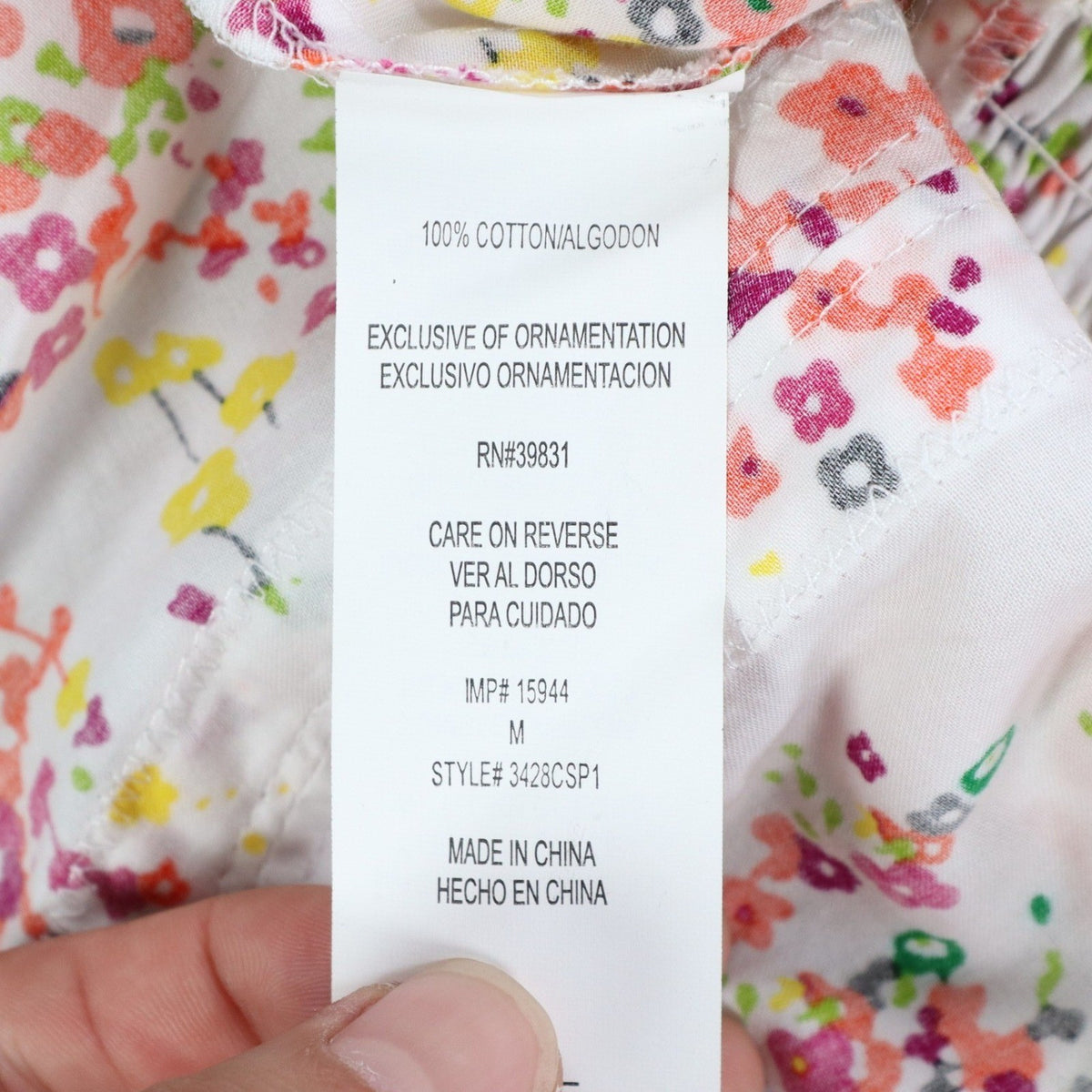 XOXO Halter Top Womens Size Medium NWT Floral Cotton Smocked Back White C759 - take2supply
