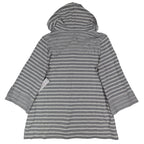 Erin London Womens M Gray White Striped Lace Up Hooded Tunic Top NWT - take2supply