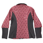 Lanalee Quilted Sequin Jacket Womens Size M Burgundy Black Zip Up Made In Canada - take2supply