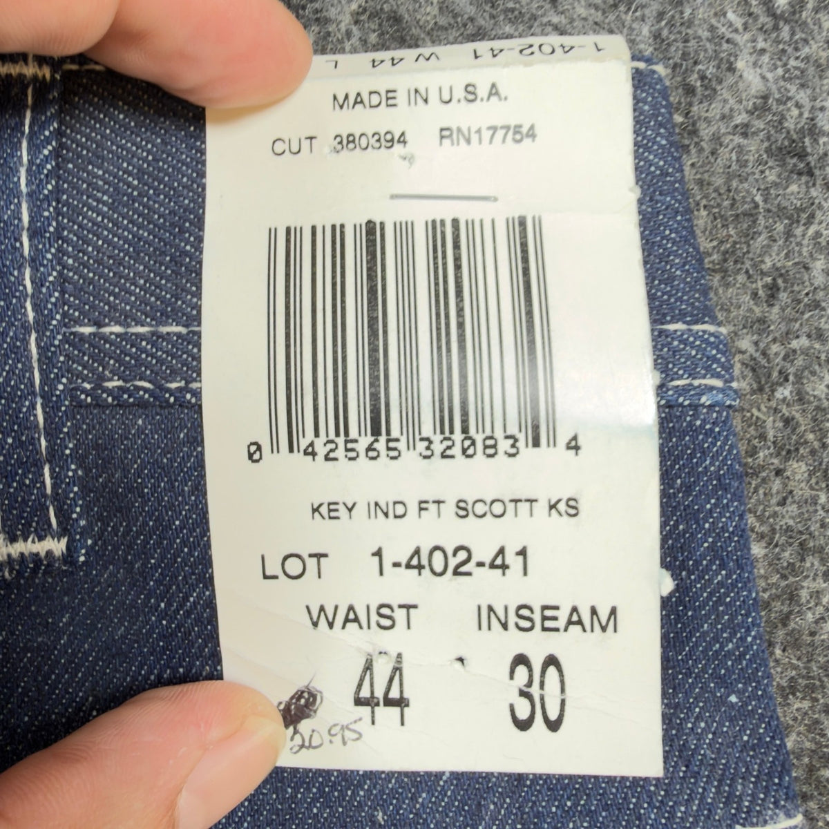 KEY Vintage 90s Dungaree Jeans Mens 44x30 USA Made Blue Denim NWT 1-402-41 - take2supply