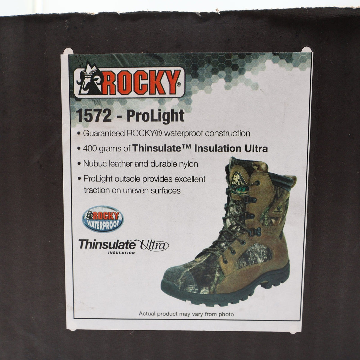 Rocky ProLight 1572 Hunting Boots Mens 9 M Brown Camo Leather Waterproof NWT - take2supply
