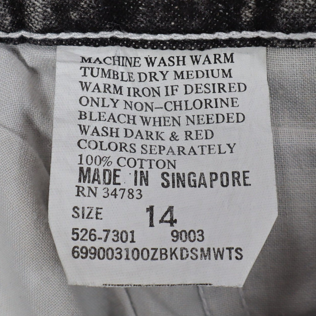 Lee Trekker Shorts Boys 14 Vintage 90s Acid Wash Black Cotton Relaxed Fit NWT - take2supply