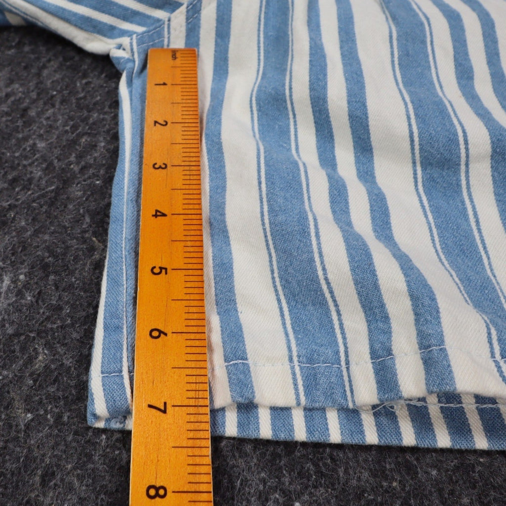 Lee Striped Shorts Girls 14 Slim Vintage 90s Blue White Cotton Loose Fit NWT - take2supply
