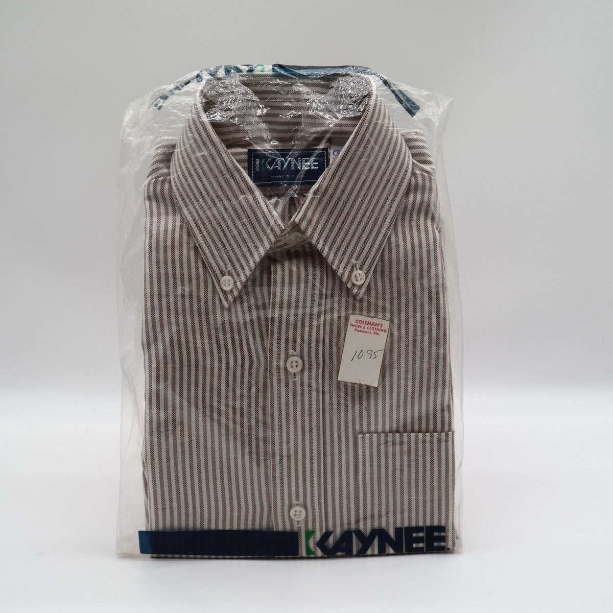 Kaynee Boys 8 Brown White Striped Long Sleeve Button Down Shirt USA NWT NOS - take2supply