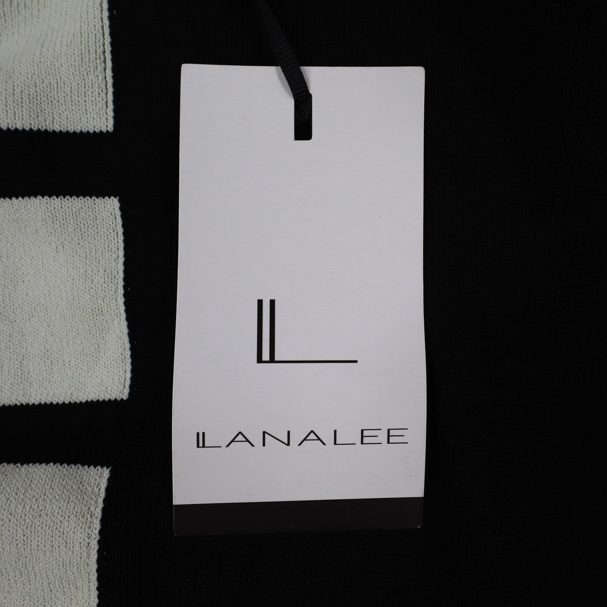 Lana Lee Tunic Sweater Womens Large Black White Striped Colorblock Zip Back New - take2supply