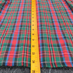 Fancy Free Plaid Blouse Womens 9 Vintage 80s Red Green Puff Shoulder Mock Neck - take2supply