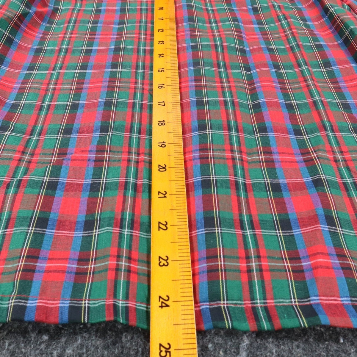 Fancy Free Plaid Blouse Womens 9 Vintage 80s Red Green Puff Shoulder Mock Neck - take2supply