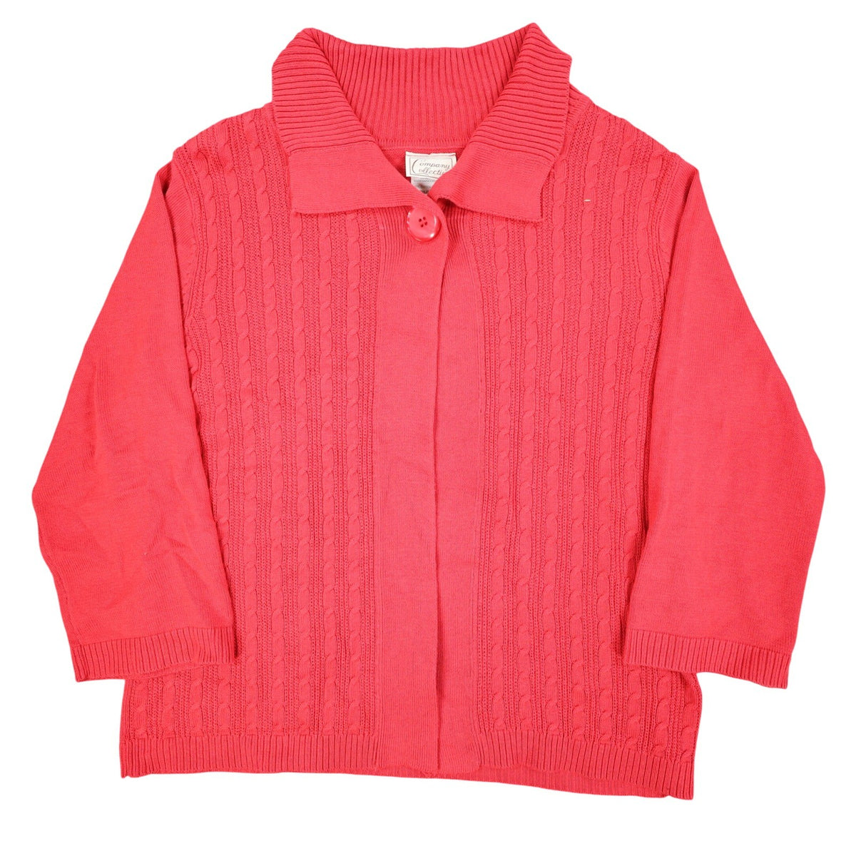 Company Collection Cardigan Womens XL Vintage Pink Cable Knit Button Front C1209 - take2supply
