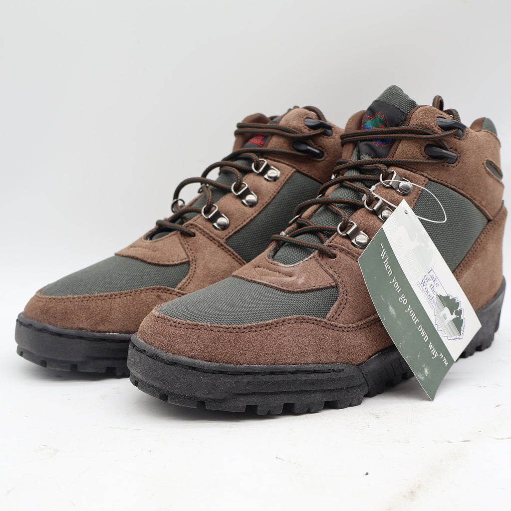 Lake of the Woods Hiking Boots Mens 12M Vintage Brown Suede Canvas Trail Shoes - take2supply