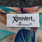 Xtrovert by Donnkenny Blouse Womens Medium Vintage 90s Rayon Tropical Floral USA - take2supply