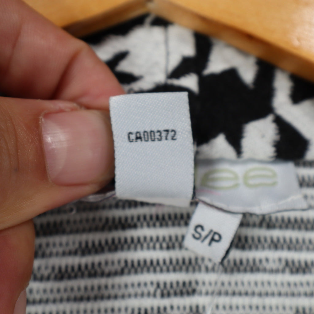 Lanalee Cardigan Women Small Black White Houndstooth Open Front Made in Canada - take2supply