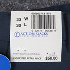 Levi Strauss Action Slacks Mens 33x30 Vintage 2001 Navy Blue Polyester Pants NWT - take2supply
