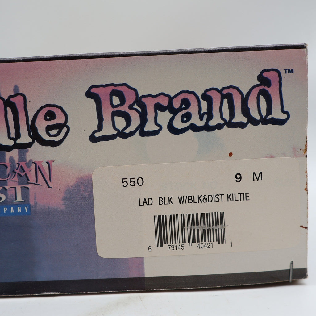Saddle Brand Boots Womens 9 Black Leather Kiltie Lace Up Work Western 550 Y2K - take2supply