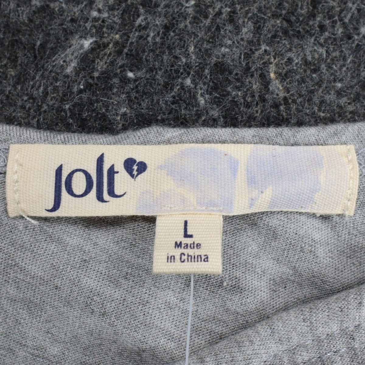 Jolt One Shoulder Top Womens Large Gray Floral Ruffle Smocked Hem NWT J0805F76 - take2supply