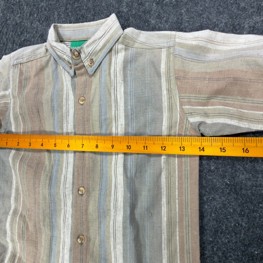 Jacktar Vintage 90s Stripe Shirt Boys 4 Tan Linen Cotton NWT - take2supply