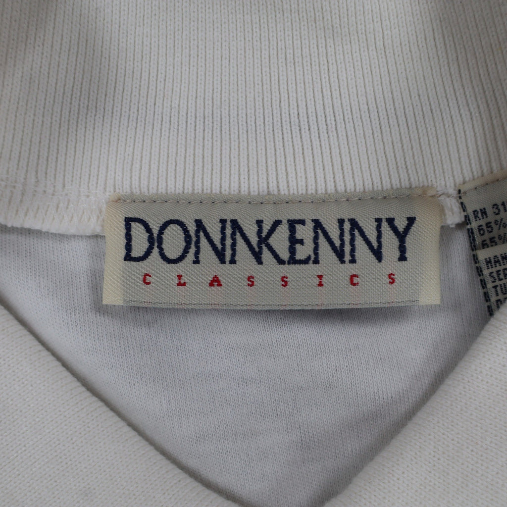 Donnkenny Classics Polo Shirt Womens M Vintage 90s White Embroidered Cat NWT - take2supply