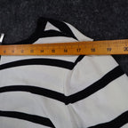 Lanalee Sweater Womens XL/1X Black White Striped Colorblock Back Zip Cotton Knit - take2supply