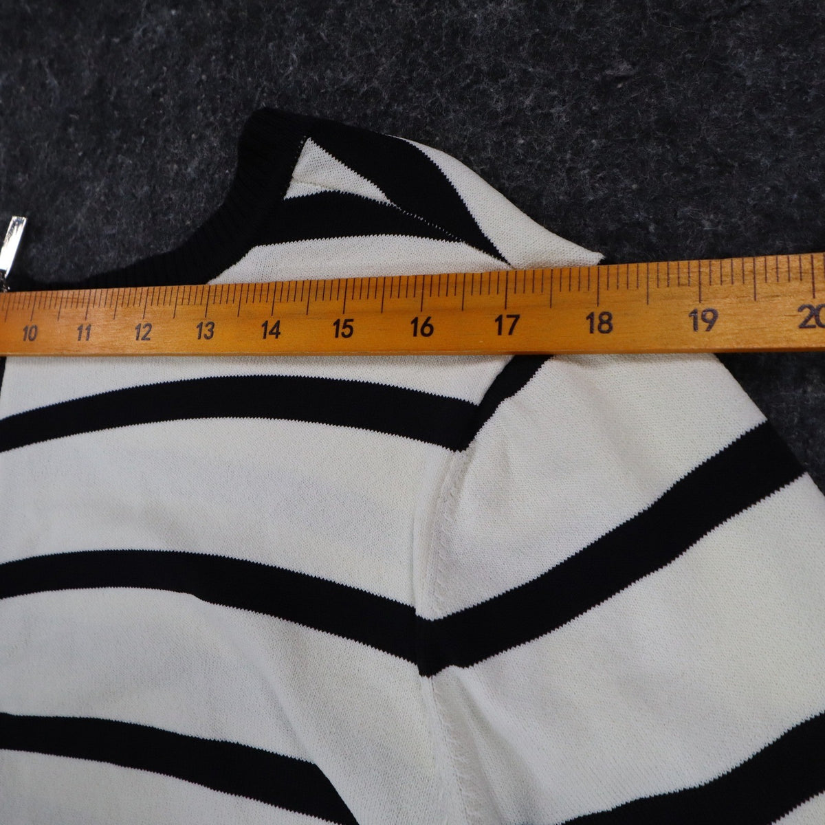Lanalee Sweater Womens XL/1X Black White Striped Colorblock Back Zip Cotton Knit - take2supply