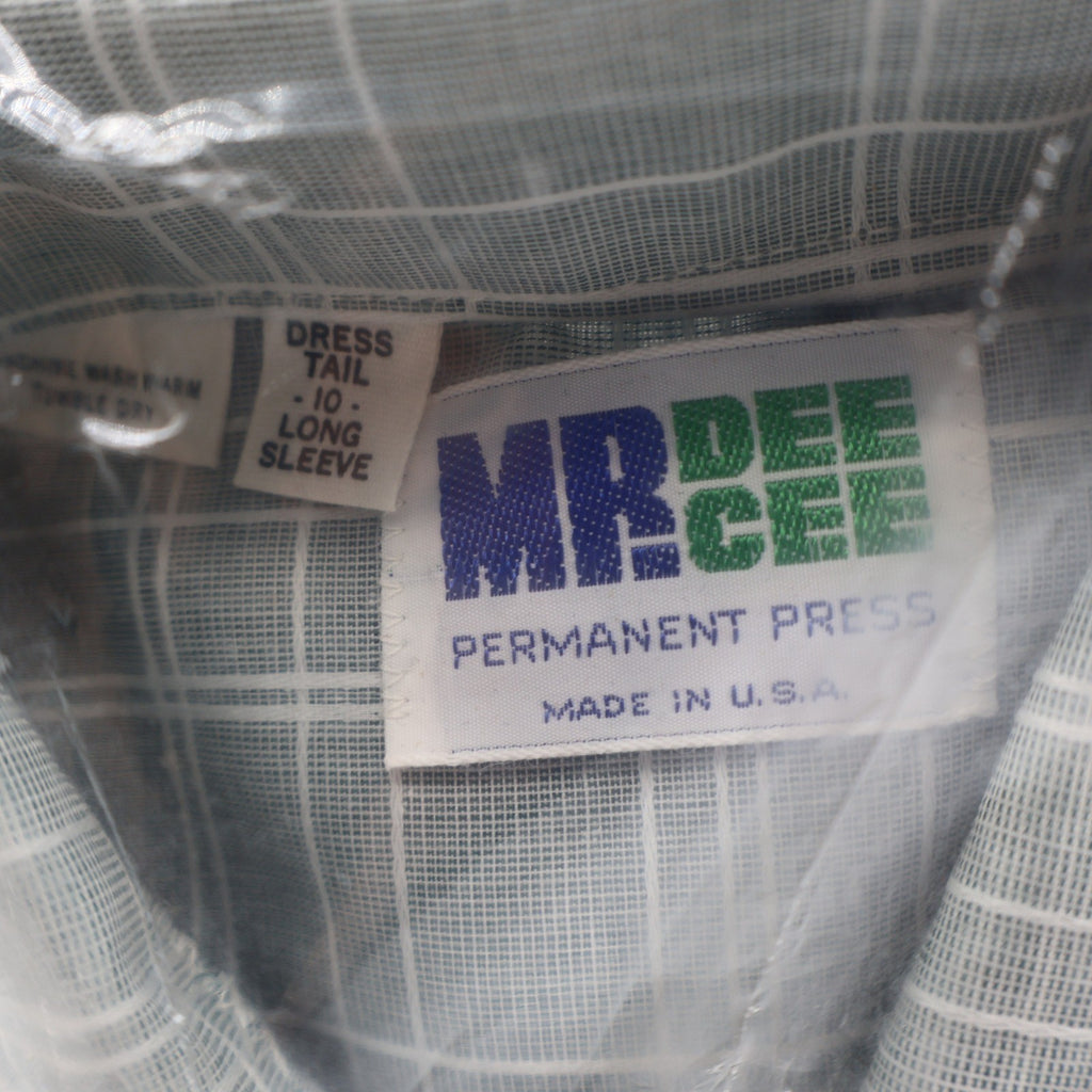 Mr Dee Cee Shirt Boys 10 Gray Green Plaid Long Sleeve Dagger Collar USA NWT - take2supply
