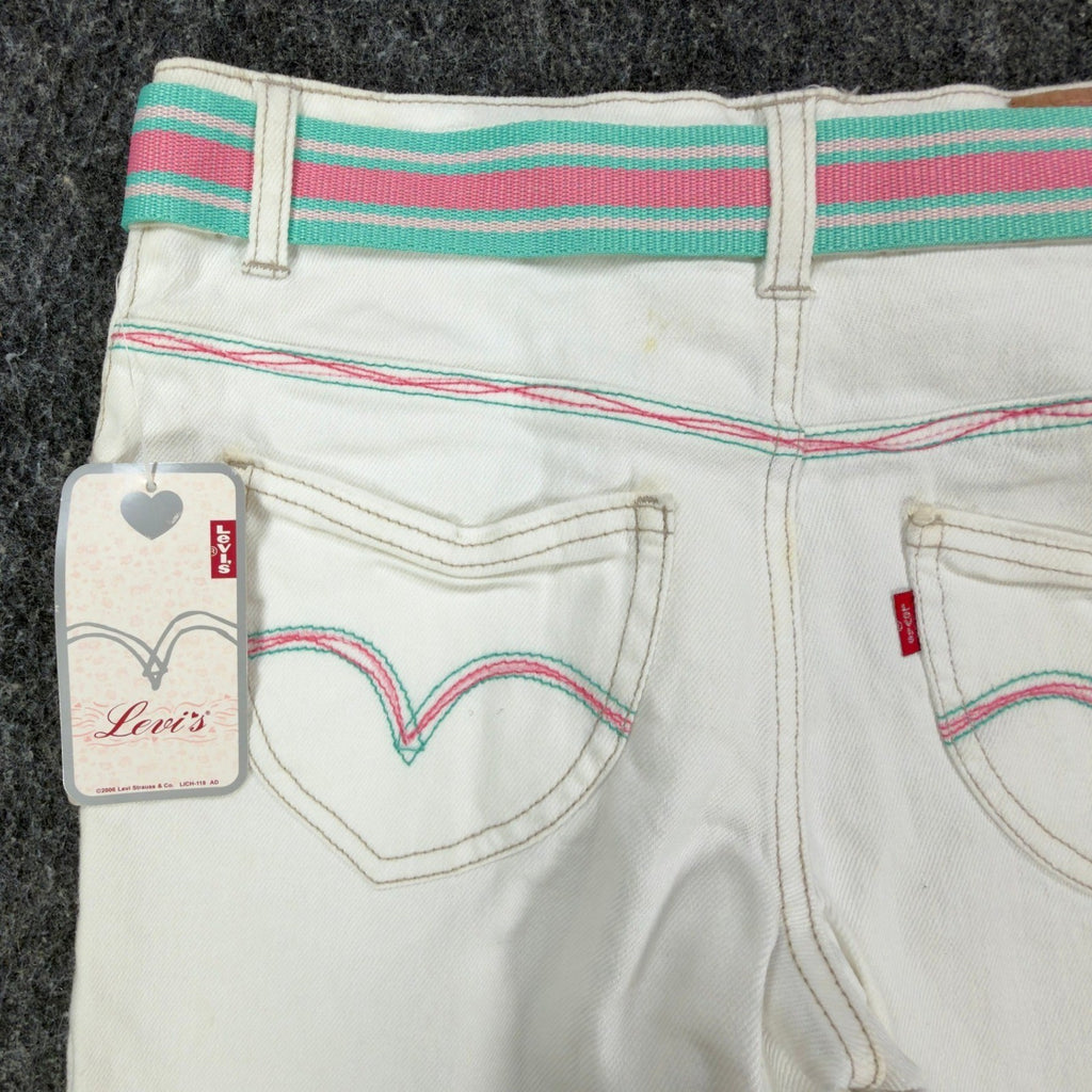 Levi's Y2K Bermuda Shorts Girls 14 White Ramie Cotton NWT C681 - take2supply
