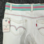 Levi's Y2K Bermuda Shorts Girls 14 White Ramie Cotton NWT C681 - take2supply