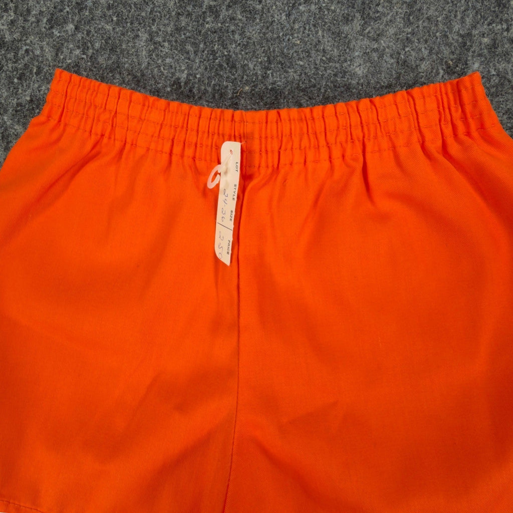 Fruit of the Loom Vintage 70s Gym Shorts Youth XS 24-26 Orange Cotton NWT - take2supply