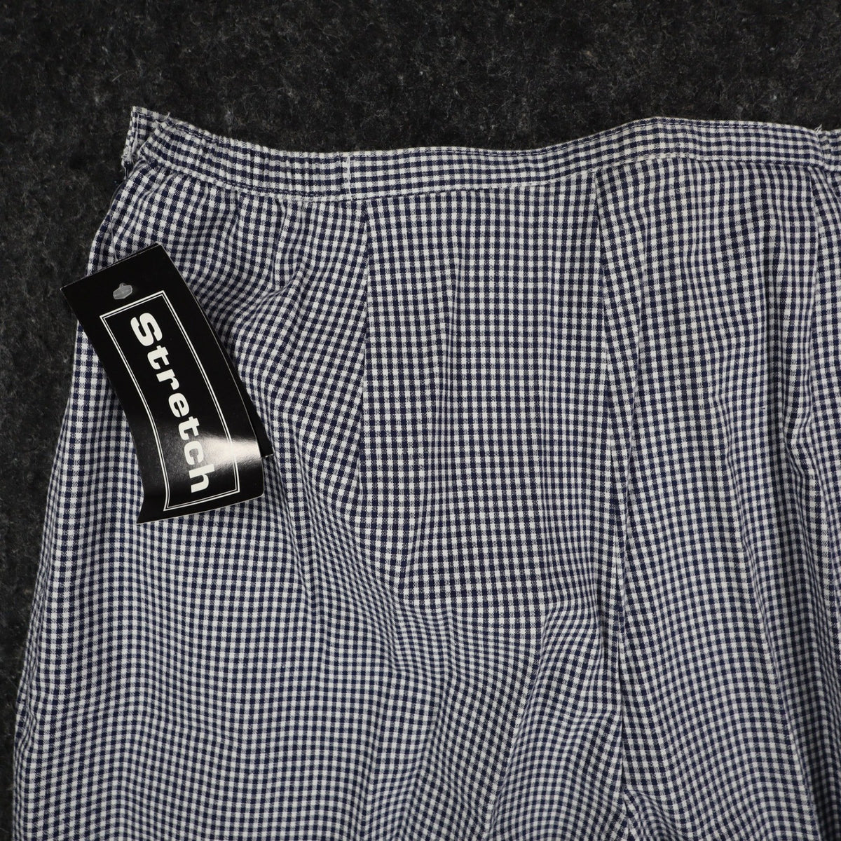 Southern Lady Pants Womens 14 Navy White Gingham Cotton Stretch Side Zip NWT NOS - take2supply