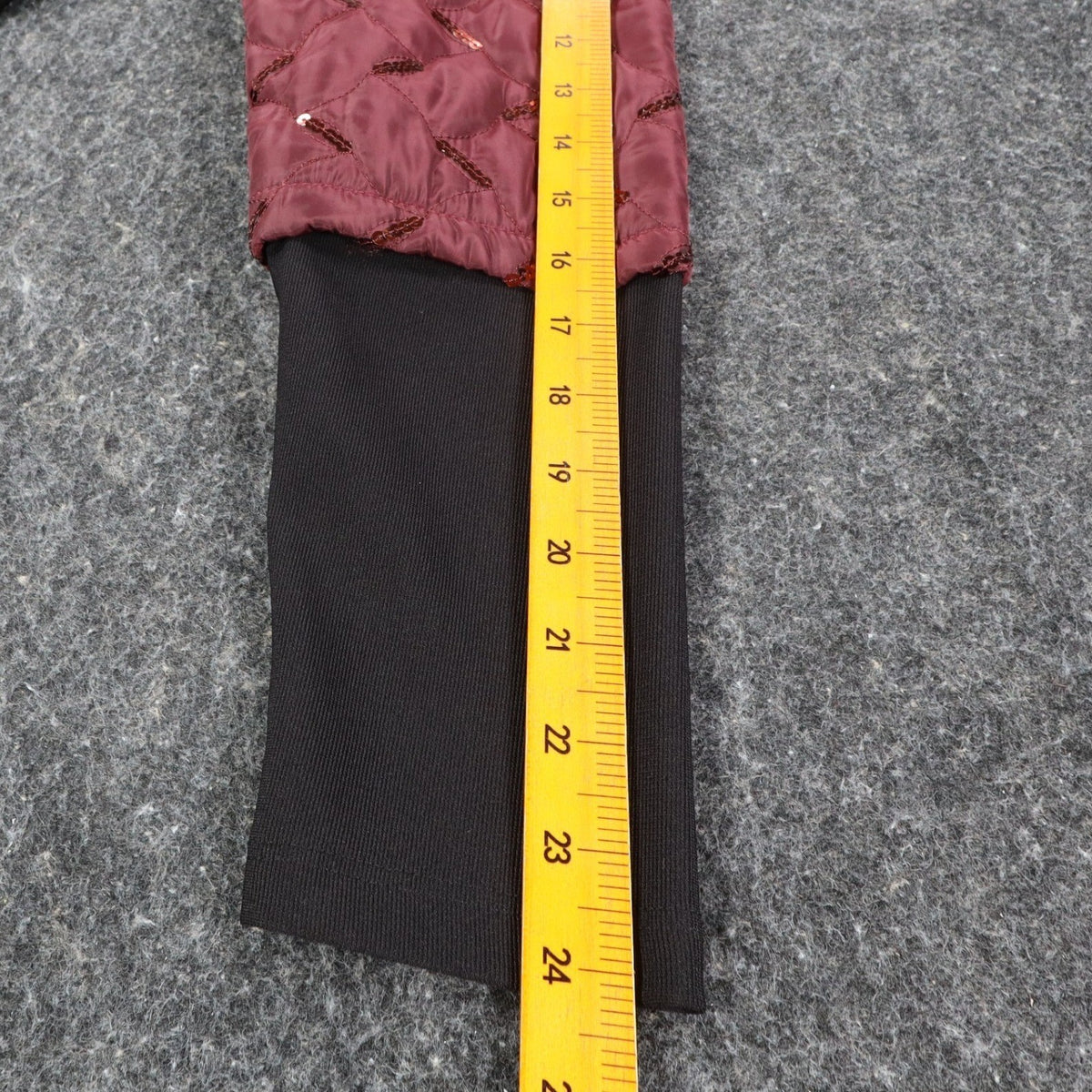 Lanalee Quilted Sequin Jacket Womens Size M Burgundy Black Zip Up Made In Canada - take2supply