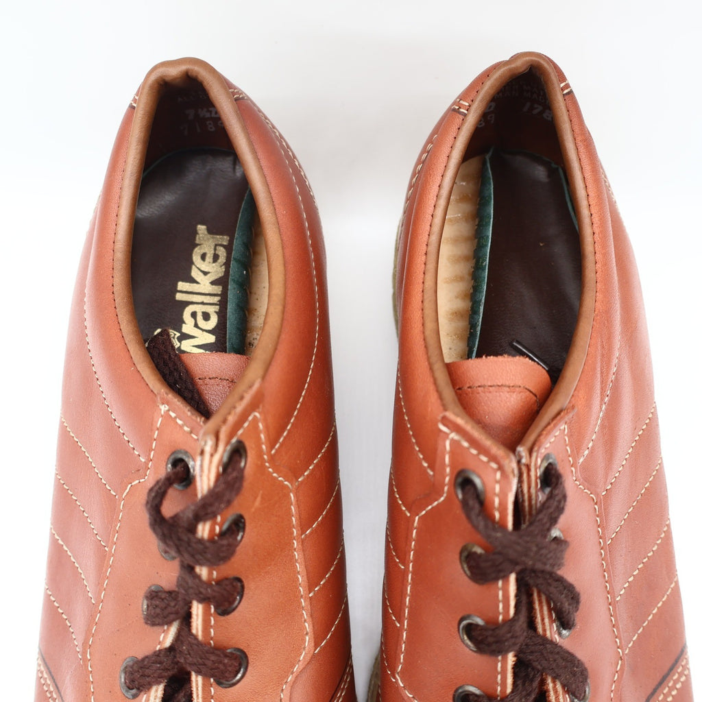 Walker Adirondack Oxford Shoes Mens 7.5 D Vintage Brown Leather Made in USA NOS - take2supply