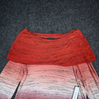 Tribal Asymmetrical Top Womens XL Tawny Red Ombre Space Dye Cowl Neck NEW - take2supply