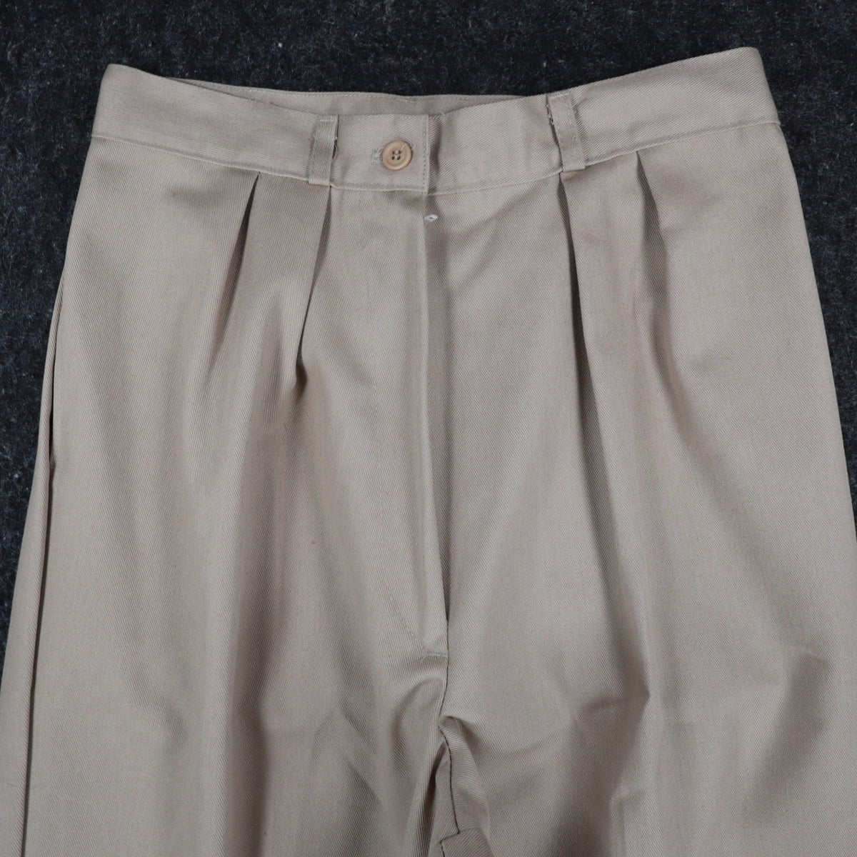 Vintage 90s High Rise Pleated Trousers Womens 11/12 Beige Wide Leg Made in USA - take2supply