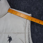 U.S. Polo Assn Puffer Vest Mens Medium Beige Quilted Full Zip Logo 10-5685-Q8 - take2supply