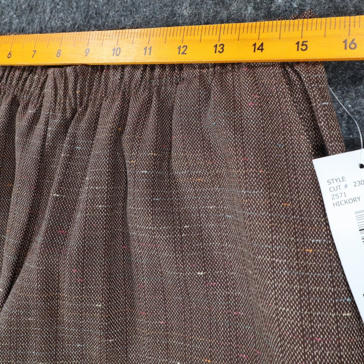Southern Lady Pull On Pants Womens 14 Brown Hickory Elastic Waist Textured 58A2 - take2supply