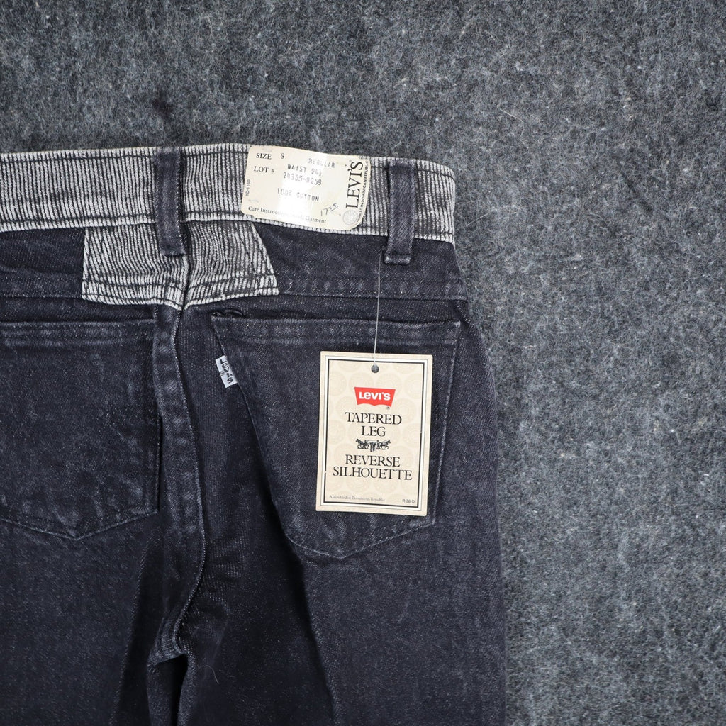 Levi's Tapered Leg Jeans Womens 9 Vintage 90s Black Striped Reverse Silhouette - take2supply