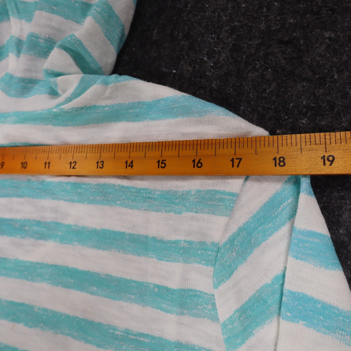 Tribal Jeans Womens S Aqua White Striped Lightweight Hooded Pullover Top NWT - take2supply