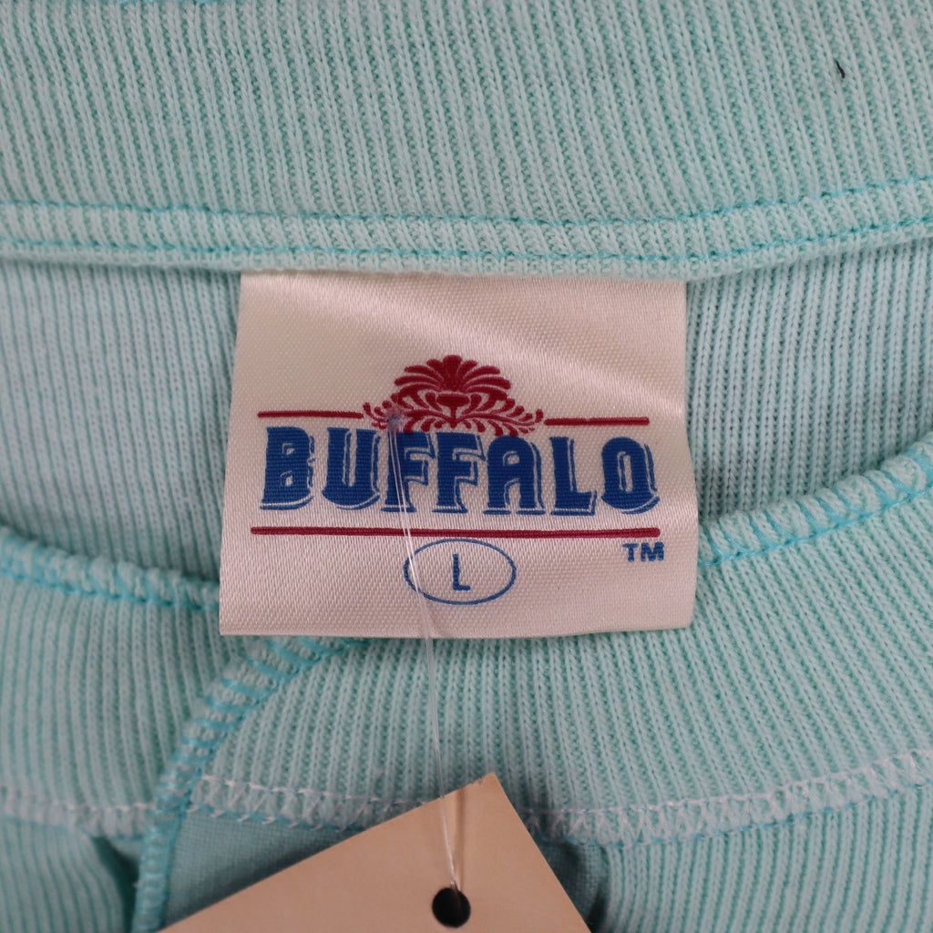 Buffalo Mens Large Vintage Henley Shirt Deadstock USA Made Mint Green Skier L - take2supply