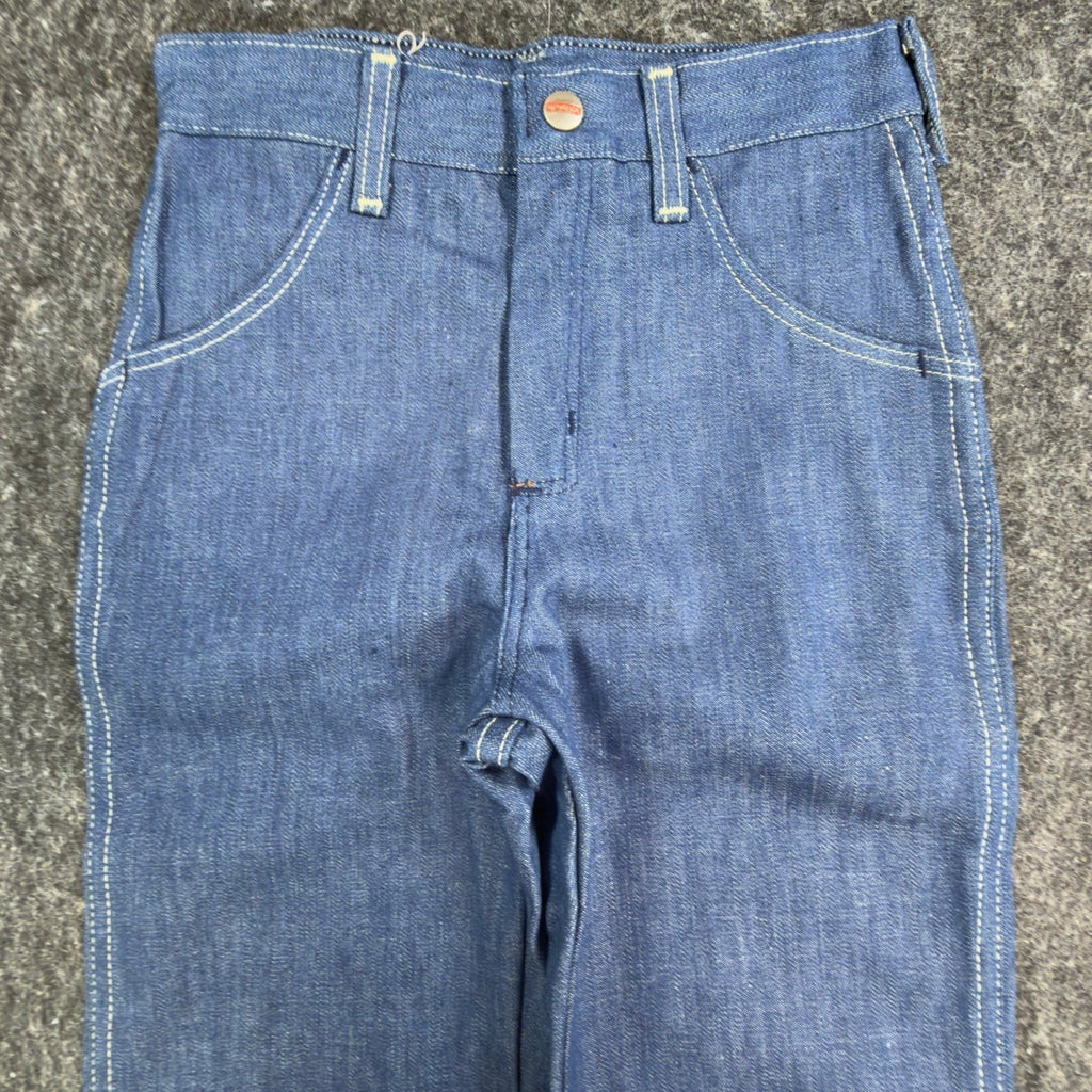 Maverick Vintage 70s Jeans Girls 7 Reg Blue High Waist USA NOS NWT 24x25.75 - take2supply