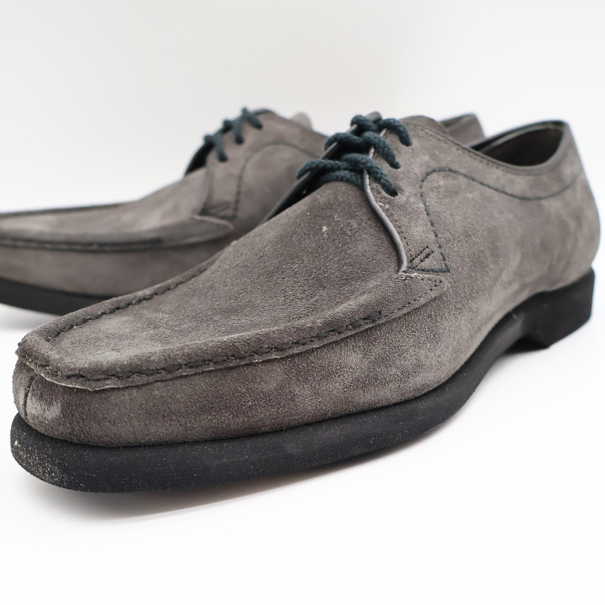 Crestline Oxford Shoes Mens 7 D Vintage Gray Suede Moc Toe Deadstock USA - take2supply