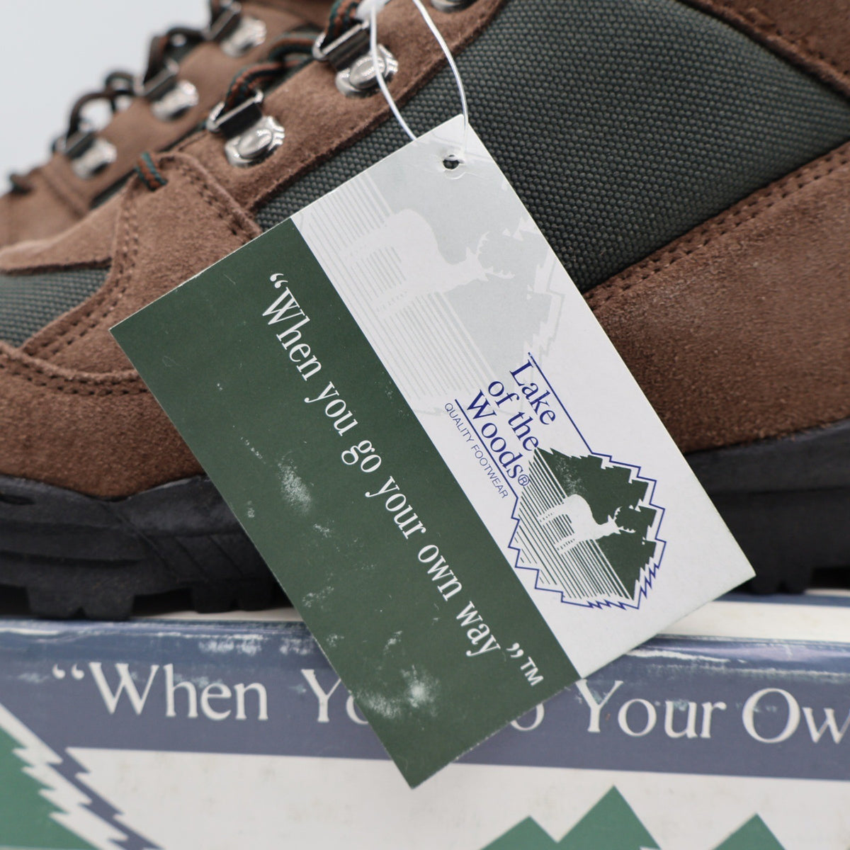 Lake of the Woods Hiking Boots Mens 12M Vintage Brown Suede Canvas Trail Shoes - take2supply