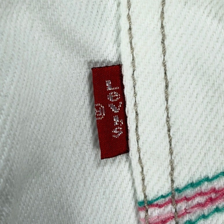 Levi's Y2K Denim Bermuda Shorts Girls 10 White Ramie Blend NWT - take2supply