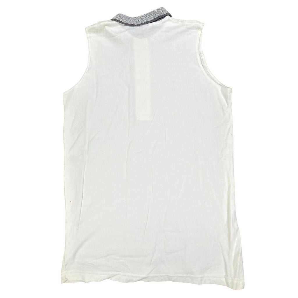 Dunbrooke Vintage Sleeveless Polo Top Womens M White Cotton Herringbone NWT - take2supply