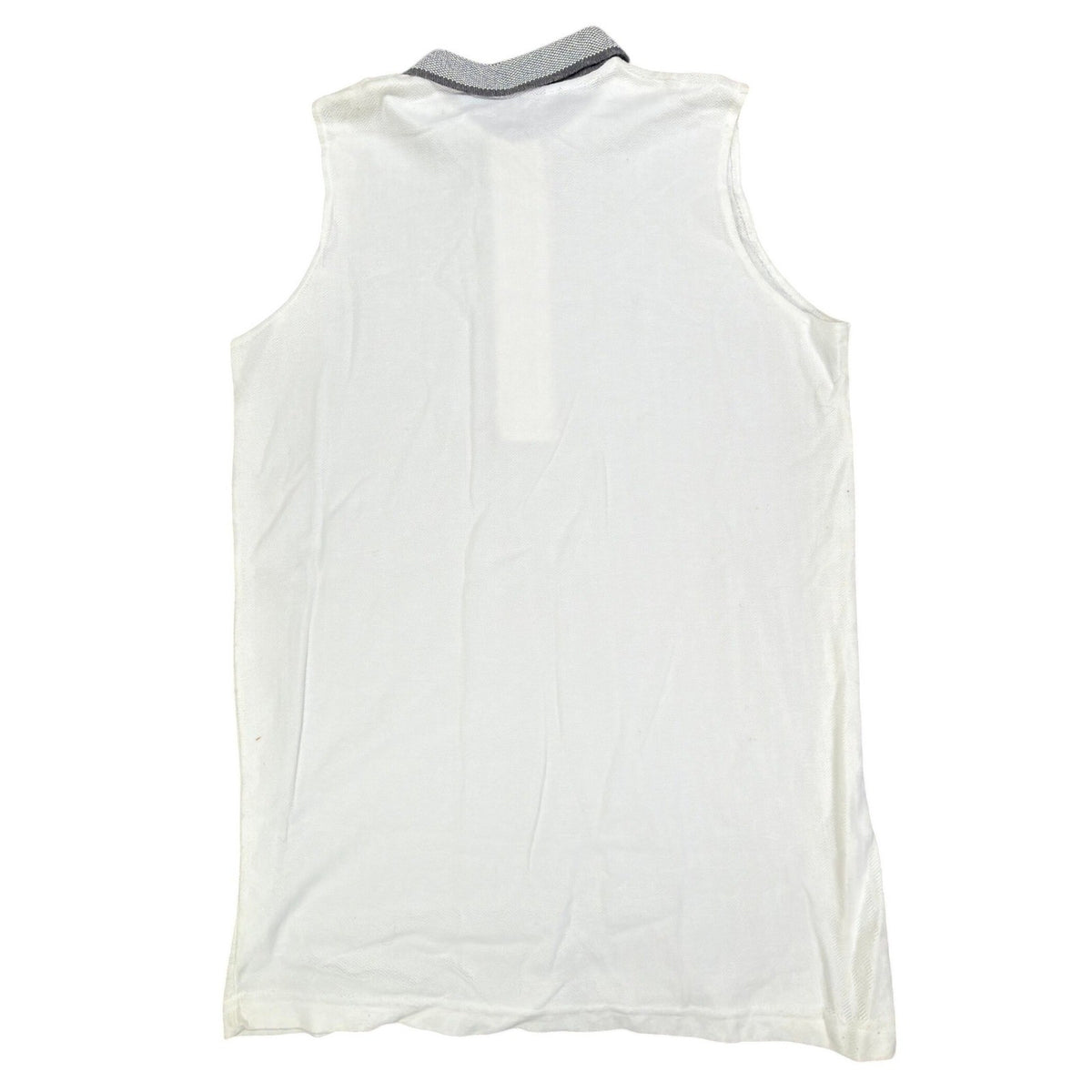 Dunbrooke Vintage Sleeveless Polo Top Womens M White Cotton Herringbone NWT - take2supply