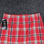 A. Byer Plaid Mini Skirt Womens 13 Vintage 90s Y2K Red Cotton Blend NWT USA - take2supply