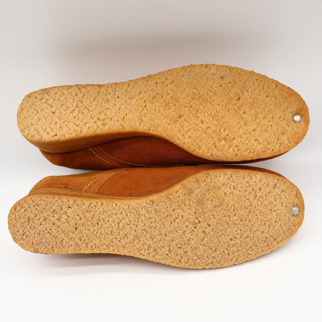 Soft Spots Oxford Shoes Womens 6 M Vintage Brown Suede Crepe Sole USA 1848 - take2supply