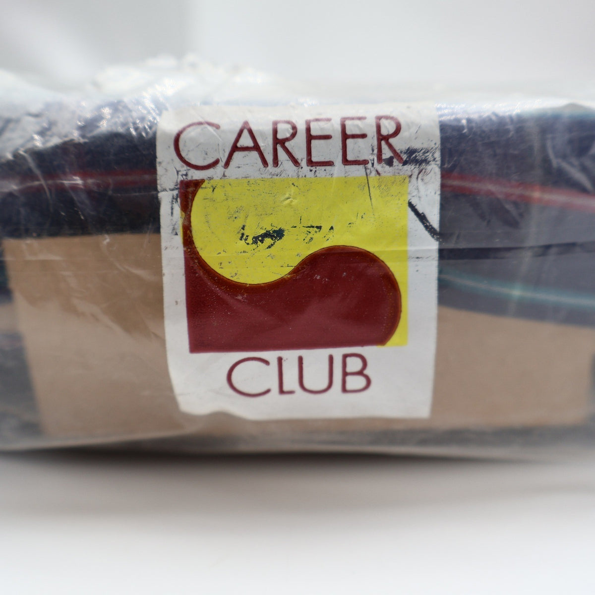 Career Club Plaid Button Down Shirt Mens XL Vintage 80s Navy Poly Cotton USA NOS - take2supply
