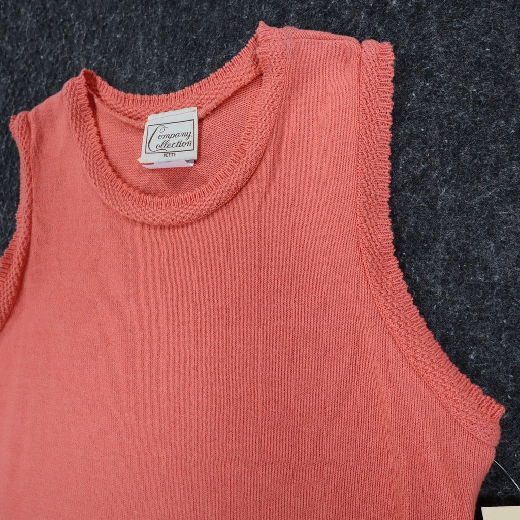 Company Collection Tank Top Women Petite S Coral Pink Knit Shell USA Made NWT - take2supply