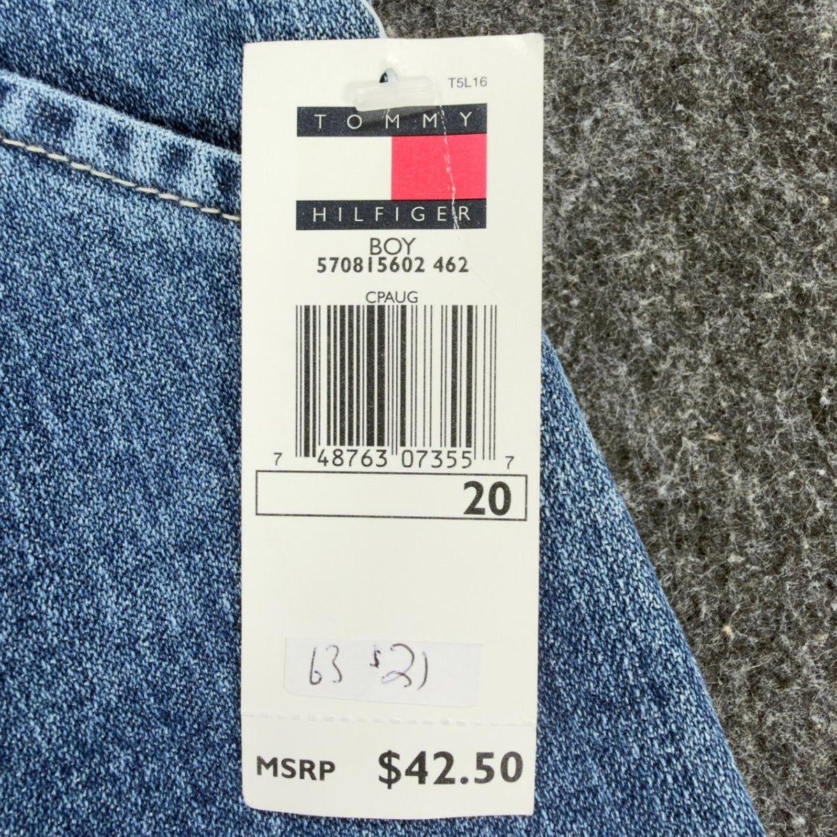 Tommy Hilfiger Y2K Carpenter Jeans Boy 20 Blue Cotton NWT Vintage 2003 Deadstock - take2supply