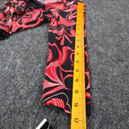 A. Byer Top Womens Small Y2K Red Black Floral Swirl Faux Wrap Twist Front NWT - take2supply