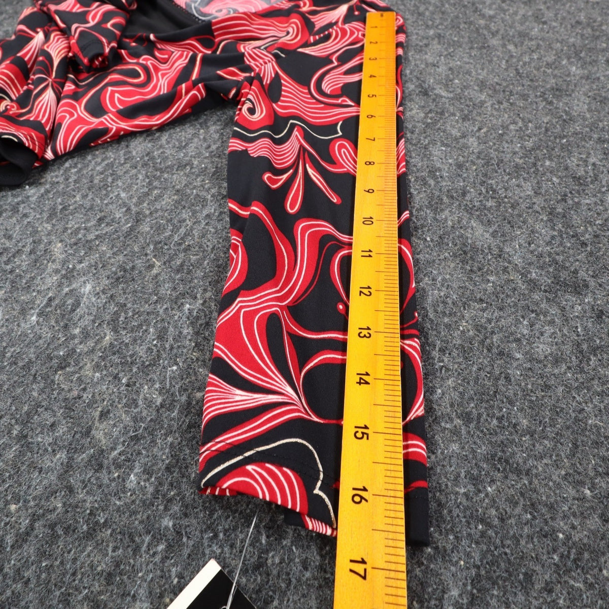 A. Byer Top Womens Small Y2K Red Black Floral Swirl Faux Wrap Twist Front NWT - take2supply